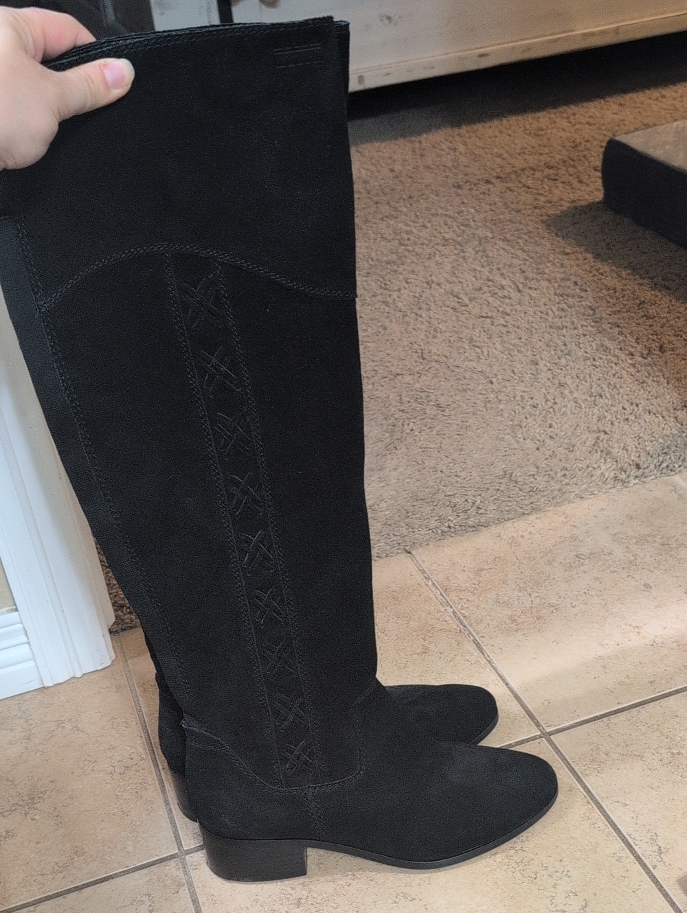 Vince Camuto Black Suede Over-the-Knee Boots